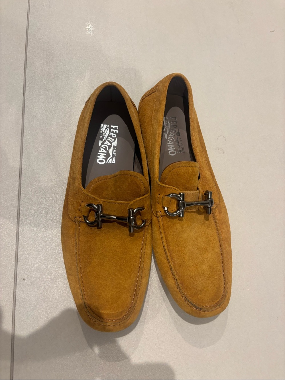 Salvatore Ferragamo Men's Suede Bit Loafers - Cognac size 11 BRAND NEW